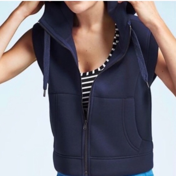 Athleta Jackets & Blazers - Athlete Fuse Scuba Neoprene Vest Navy Blue